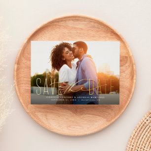 Classic simple save the date one photo