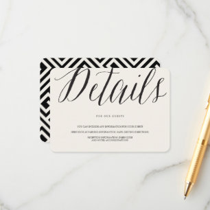 Classic Simple Script Modern Chic Wedding Details Enclosure Card