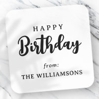 Classic Simple Typography Happy Birthday Greeting