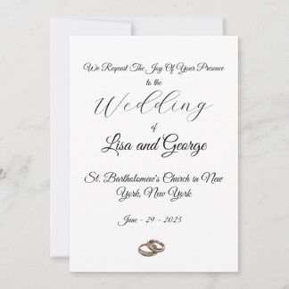 Classic Simple Wedding Invitation