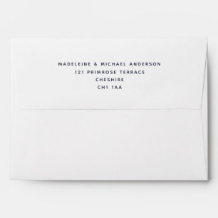 Classic Simple White and Blue Return Address Envelope