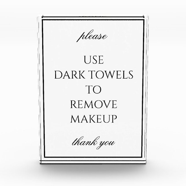 Classic Simple White Bathroom Makeup Towel Block (Front)