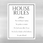 Classic Simple White House Rules Magnet Sheet