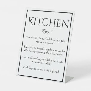 Classic Simple White Kitchen Counter Sign