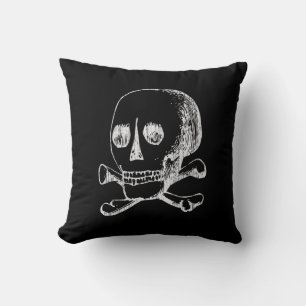 Classic Skull and Crossbones Graphic Cushion
