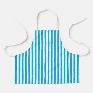 Classic Sky Blue and White Vertical Stripes Apron