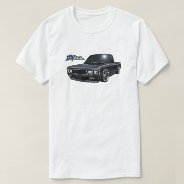 Classic Slammed Luv Truck in Black T-Shirt (Design Front)