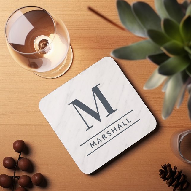 Classic Slate Personalised Family Monogram Initial Coaster (Creator Uploaded)