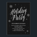 Classic Snowflakes Holiday Party Invitation<br><div class="desc">These stylish holiday party invitations add a modern and elegant touch to your holiday celebration. Design © www.berryberrysweet.com. Background colour can be customised to any colour to match your party theme.</div>