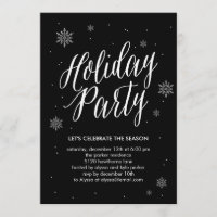 Classic Snowflakes Holiday Party Invitation