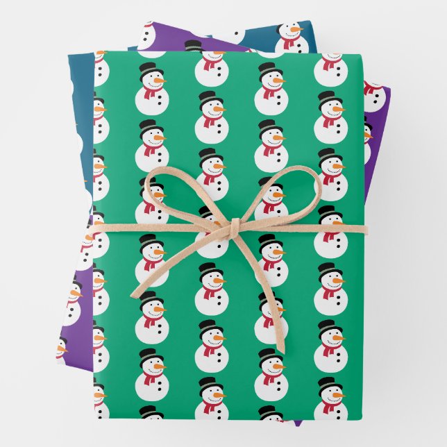 Classic Snowman Wrapping Paper Sheet (In situ)