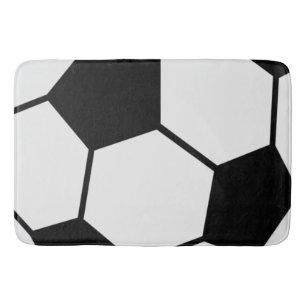 Classic Soccer Ball Graphic Traditional Sports Fan Bath Mat