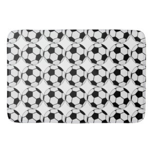 Classic Soccer Ball Graphic Traditional Sports Fan Bath Mat
