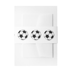 Classic Soccer Ball Graphic Traditional Sports Fan Invitation Belly Band