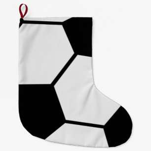 Classic Soccer Ball Graphic Traditional Sports Fan Large Christmas Stocking
