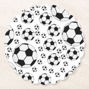 Classic Soccer Ball Graphic Traditional Sports Fan Paper Coaster