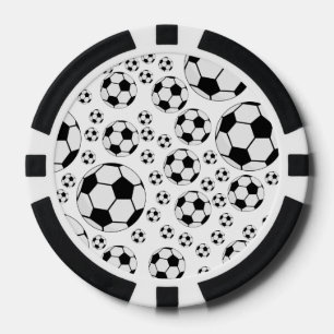 Classic Soccer Ball Graphic Traditional Sports Fan Poker Chips
