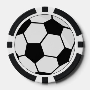 Classic Soccer Ball Graphic Traditional Sports Fan Poker Chips
