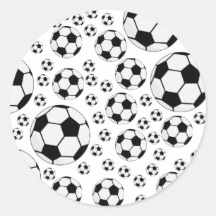 Classic Soccer Ball Graphic Traditional Sports Fan Round Sticker