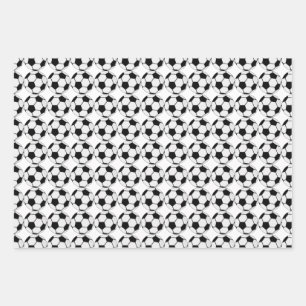 Classic Soccer Ball Graphic Traditional Sports Fan Wrapping Paper Sheet