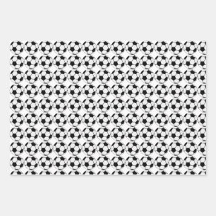 Classic Soccer Ball Graphic Traditional Sports Fan Wrapping Paper Sheet