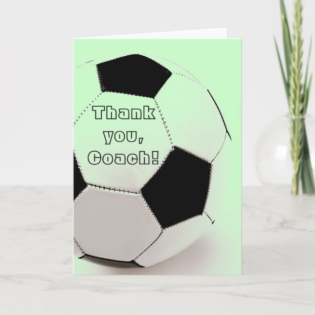 Classic soccer ball - thank you, Coach You Card (Front)