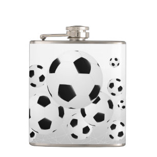 Classic Soccer Football Balls Flying Sports Hip Flask