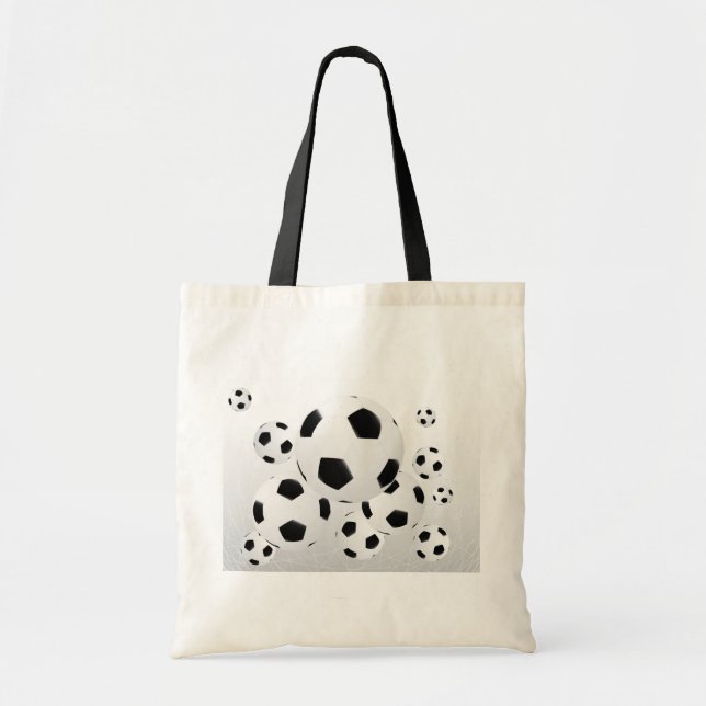 Classic Soccer Football Balls Flying Sports Tote Bag (Front)