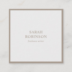 Classic soft grey elegant minimalist writer plain square business card