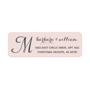 Classic Soft Pink Custom Two Colour Monogram  Labe