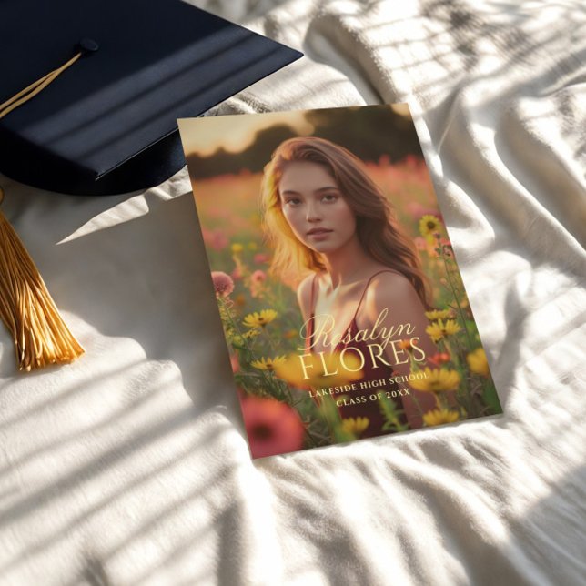 Classic Soft Yellow Calligraphy Graduation  Invitation (Creator Uploaded)