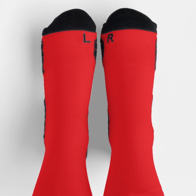 Classic Solid Bright Red Socks for Everyday Wear (Top)