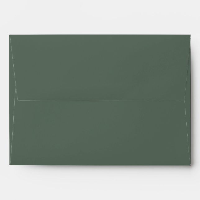 Classic Solid Matching Wedding Blank Dark Sage Envelope (Back (Top Flap))
