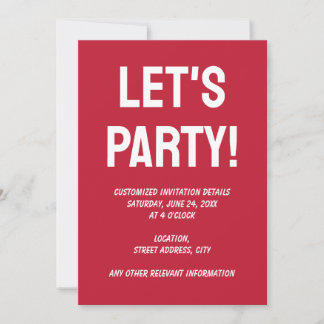 Classic solid True red Invitation
