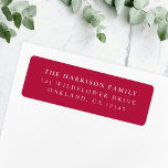 Classic Sophisticated Cherry Red Address Label<br><div class="desc">A stylish minimal return address label with classic typography in black on a clean simple minimalist cherry red pink background. The text can be easily customised for a personal touch. A simple,  minimalist and contemporary design to stand out from the crowd!</div>