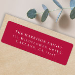 Classic Sophisticated Cherry Red Address Label<br><div class="desc">A stylish minimal return address label with classic typography in black on a clean simple minimalist cherry red pink background. The text can be easily customised for a personal touch. A simple,  minimalist and contemporary design to stand out from the crowd!</div>