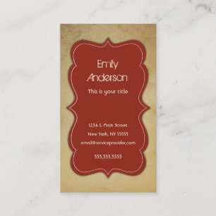 Classic Sophisticated Vintage Red Business Card