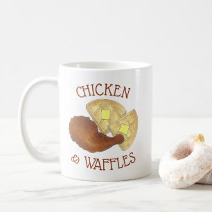 Classic Soul Food Fried Chicken and Waffles Diner Coffee Mug
