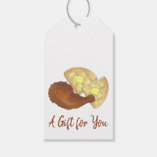 Classic Soul Food Fried Chicken and Waffles Diner Gift Tags