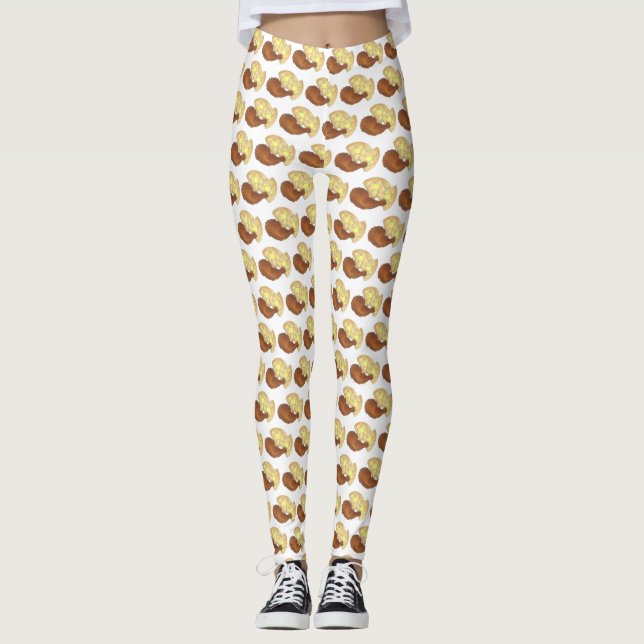 Classic Soul Food Fried Chicken and Waffles Diner Leggings (Front)