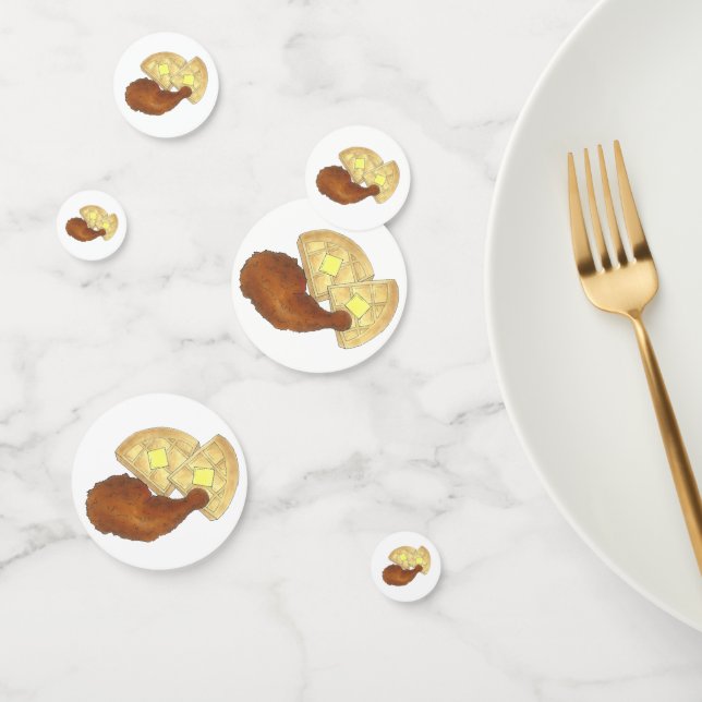 Classic Soul Food Fried Chicken and Waffles Dinner Confetti (Group)