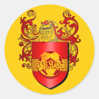 Classic Spanish Soccer Futbol coat of arms Classic Round Sticker