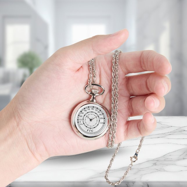 Classic Speedometer Rev Counter Necklace Watch (A lovely necklace watch perfect for the classic figaro car owner. Just add your initials)