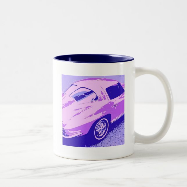 Classic Split Window Cars Two-Tone Coffee Mug (Right)