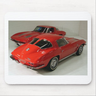 Classic Split Window Red Corvette Mouse Mat