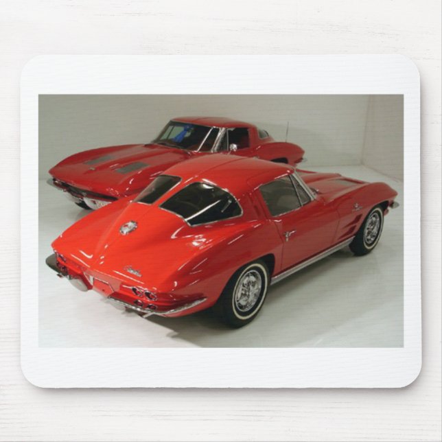 Classic Split Window Red Corvette Mouse Mat (Front)