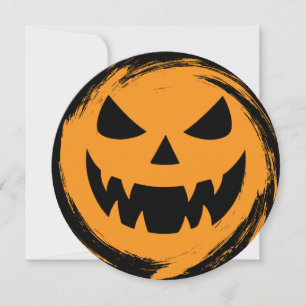 Classic, spooky pumpkin face invitation