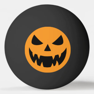 Classic, spooky pumpkin face ping pong ball