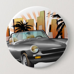 Classic sports car 10 cm round badge