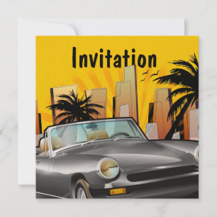 Classic sports car invitation